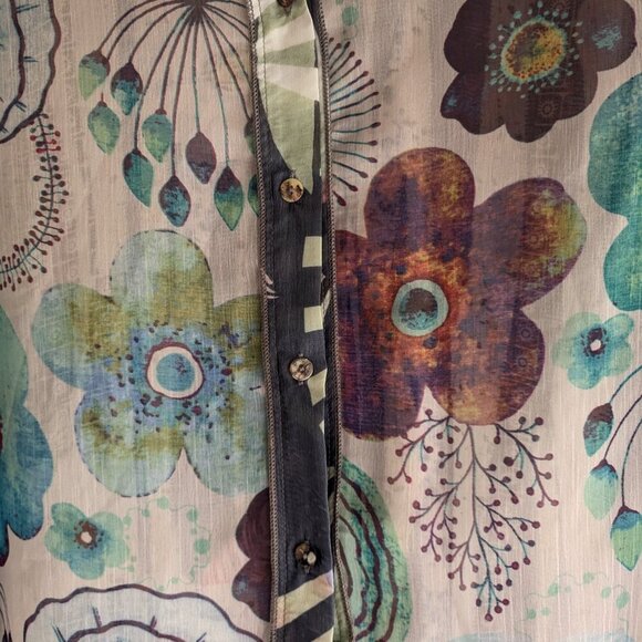 Minkas sheer long button up tunic - Picture 7 of 9